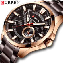 CURREN 8372  Top Luxury Brand Men Watches Quartz Fashion Casual Male Sports Watch Date Clock Full Steel Military Wristwatches